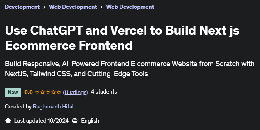 Pictures · Use ChatGPT and Vercel to Build Next js Ecommerce Frontend 2024-9