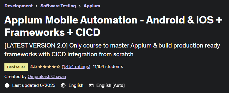 Pictures · Udemy — Appium Mobile Automation – Android & iOS + Frameworks + CICD 2023-6