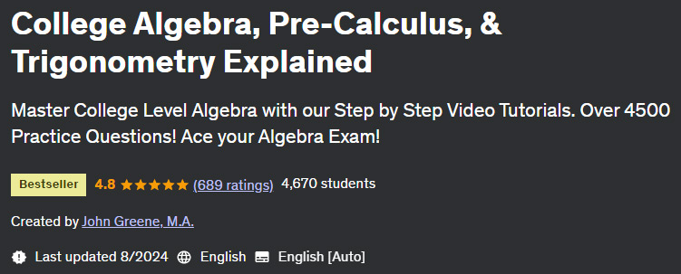 Pictures · College Algebra, Pre-Calculus, & Trigonometry Explained 2025-2