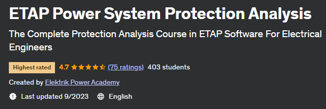 Pictures · Udemy — ETAP Power System Protection Analysis 2022-11