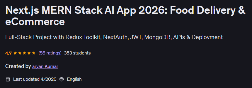 الصور · Next.js ميرن ستاك AI تطبيق 2026: التسليم الغذائي والتجارة الإلكترونية 2026-4