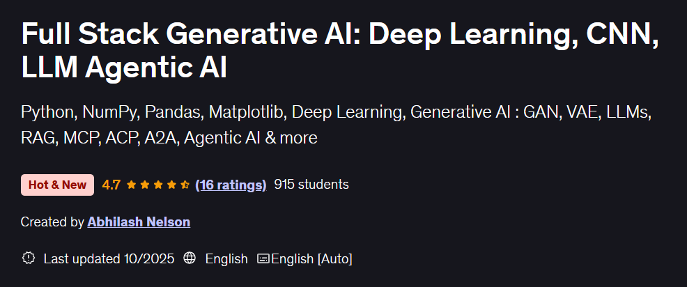 الصور · كاملة Stack Generative AI: التعلم العميق ، CNN ، LLM الذكاء الاصطناعي الوكيلي 2025-10