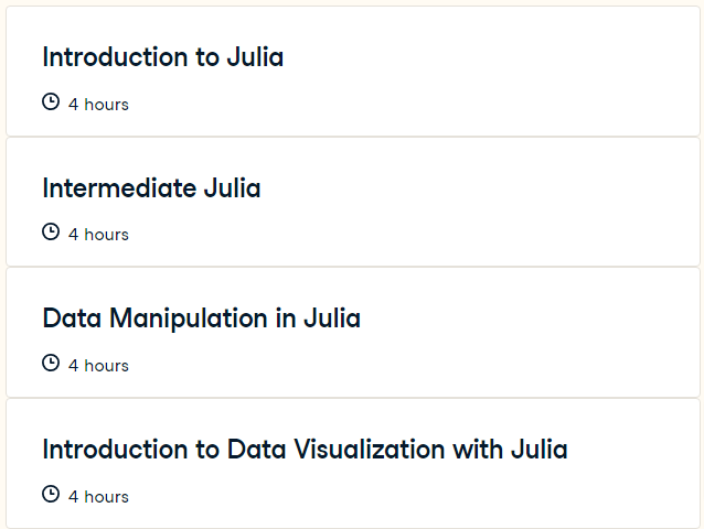 Course topics · Julia Fundamentals 2023-11