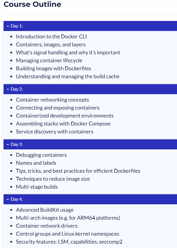 موضوعات الدورة · Ardan Labs - مكثفة Docker 2.0 2023-10