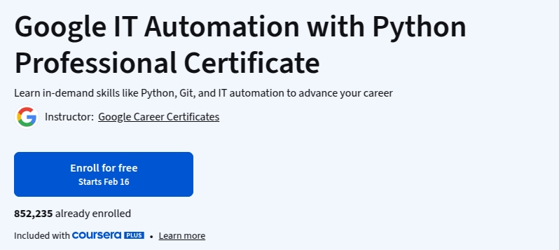 Pictures · Coursera — Google IT Automation with Python Professional Certificate 2026-2
