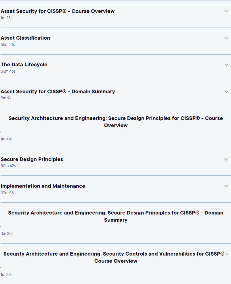 Course topics · CISSP® (Certified Information Systems Security Professional) Exam 2024-9