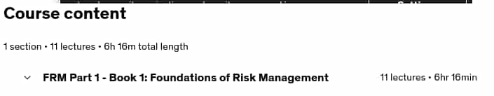 Course topics · FRM Part 1 – Book 1 – Foundations of Risk Management 2024-1