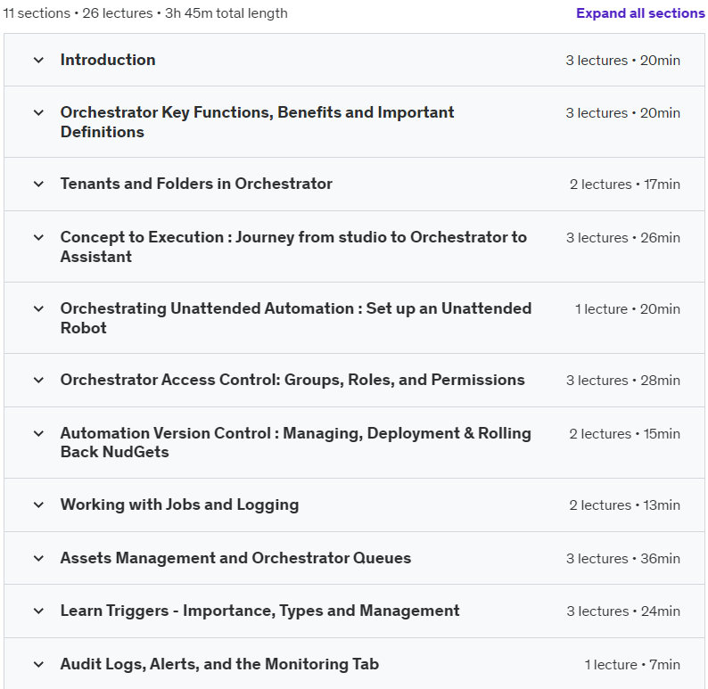 Course topics · Fundamentals of UiPath Orchestrator 2024-10