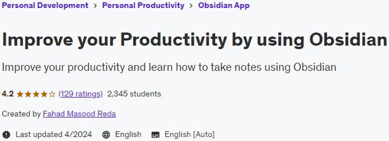 Pictures · Udemy — Improve your Productivity by using Obsidian 2023-8