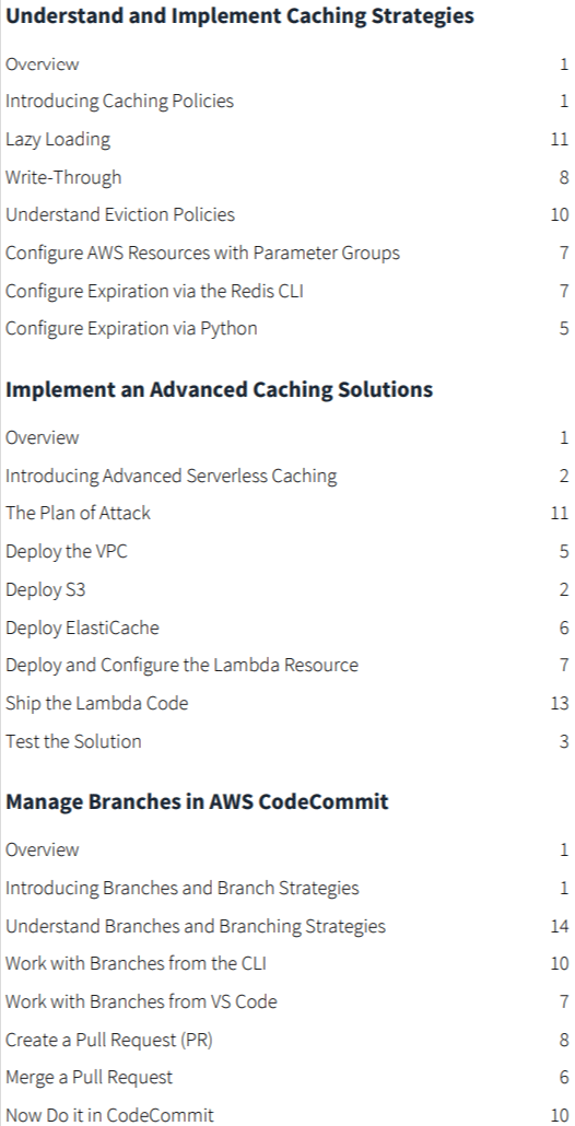 موضوعات الدورة · CBTNuggets - AWS المطور المعتمد – التعاون (DVA-C02) التدريب عبر الإنترنت 2023-5