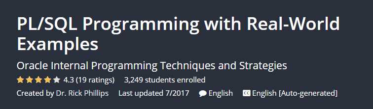 Pictures · Udemy — PL/SQL Programming with Real-World Examples