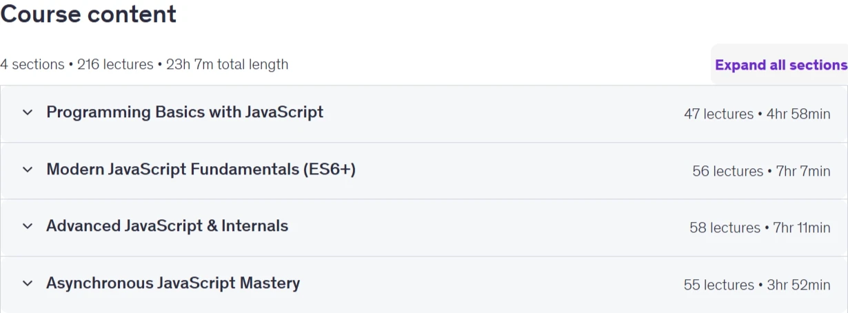 Course topics · Udemy — JavaScript Deep Dive: ES6+ Internals & Real-World Coding 2026-4