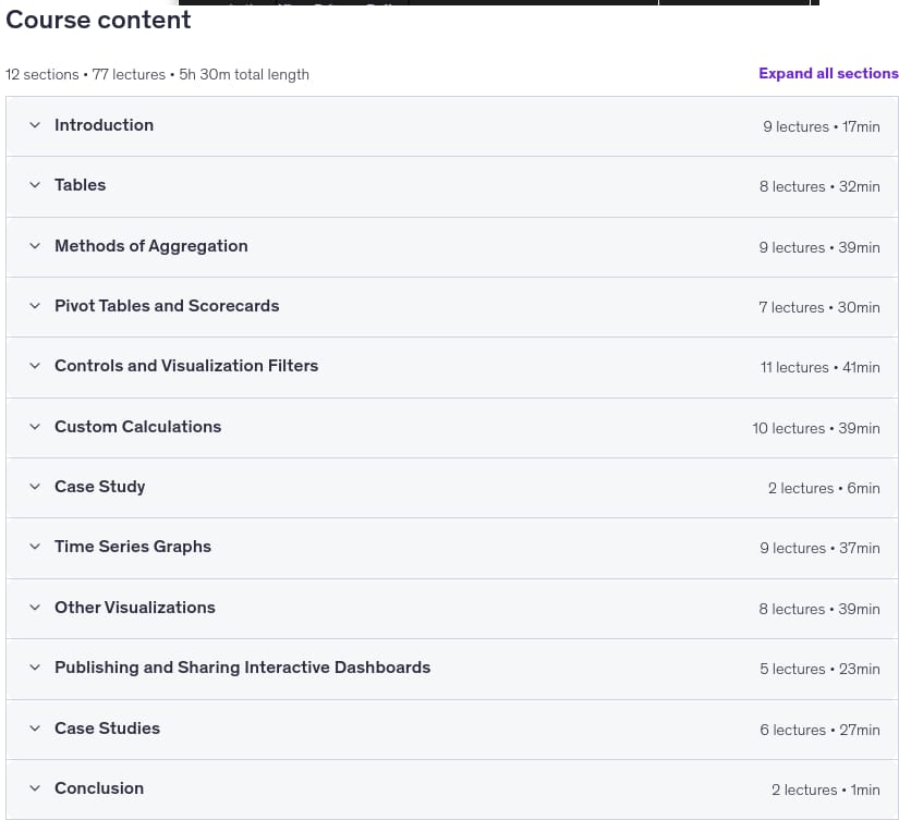 Course topics · Udemy — Complete Introduction to Data Studio (Looker Studio) 2026-9