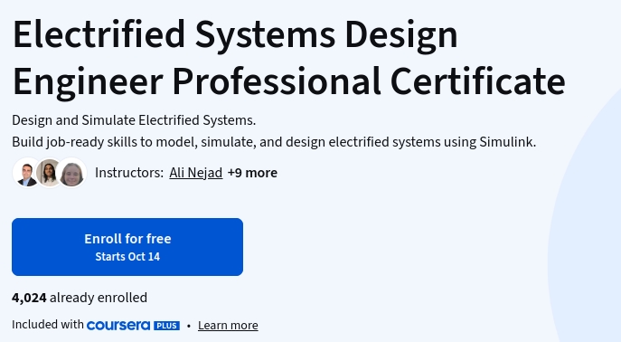 Pictures · Coursera — Electrified Systems Design Engineer Professional Certificate 2026-10