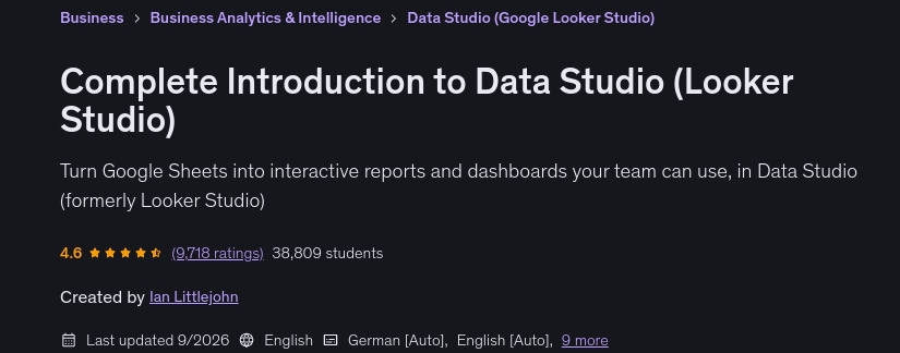 Pictures · Udemy — Complete Introduction to Data Studio (Looker Studio) 2026-9