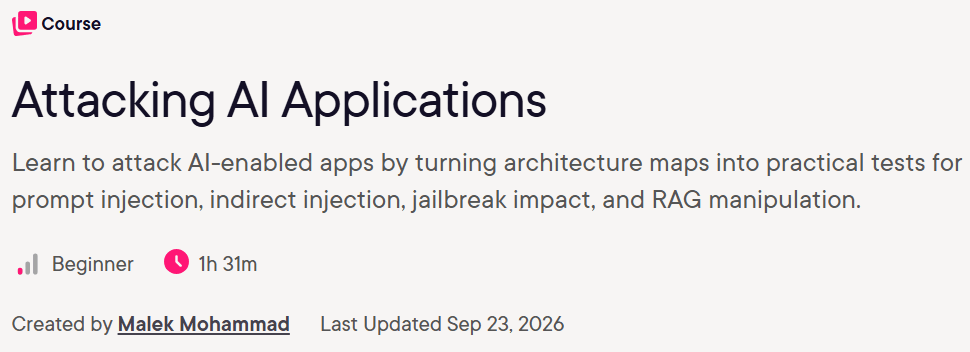Pictures · Pluralsight — Attacking AI Applications 2026-9