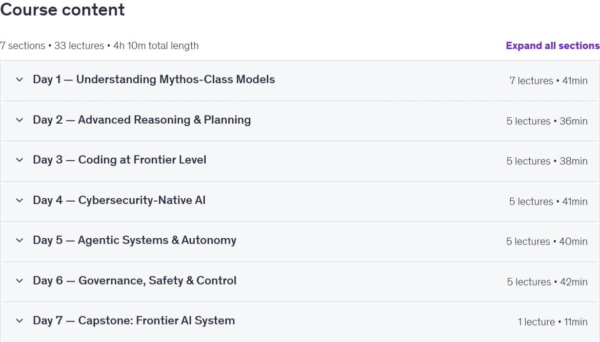 Course topics · Udemy — Claude Capybara Mythos Mastery: Build Frontier AI Systems 2026-4