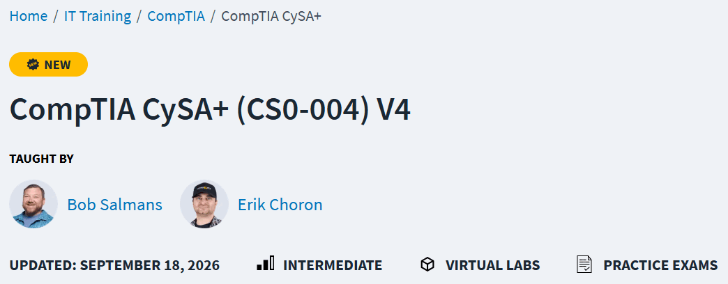 Pictures · CBTNuggets — CompTIA CySA+ (CS0-004) V4 2026-9