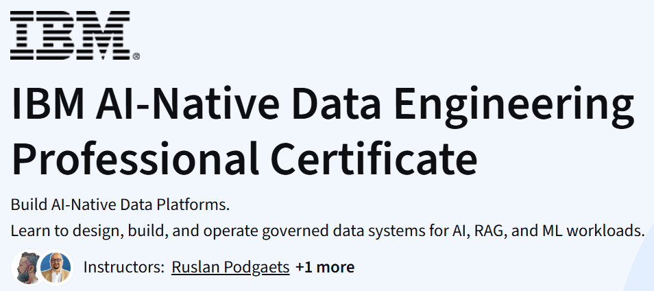 Pictures · Coursera — IBM AI-Native Data Engineering Professional Certificate 2026-7
