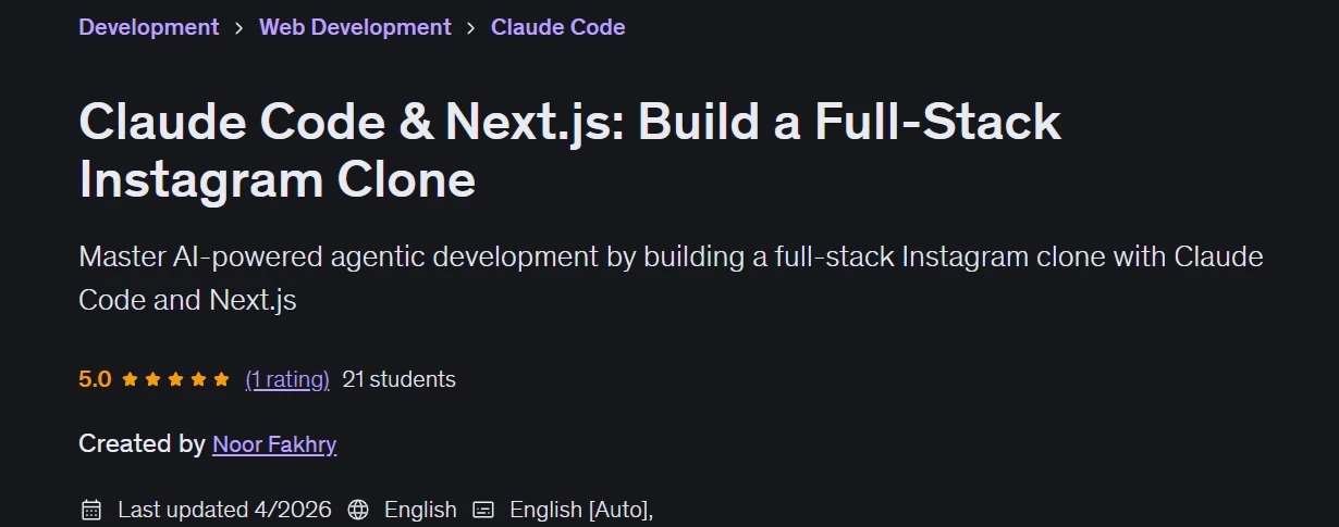 Pictures · Udemy — Claude Code & Next.js: Build a Full-Stack Instagram Clone 2026-3